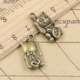10pcs Charms Lucky Cat 23x11mm Tibetan Silver Color DIY Retro Jewelry Bracelet Necklace Antique Bronze Silver Color Pendant