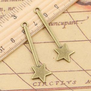 10pcs Charms Magic Wand 48x14mm Tibetan Bronze Silver Color Pendants Antique Jewelry Making DIY Handmade Craft
