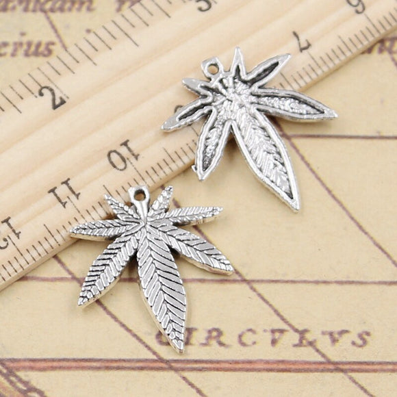 10pcs Charms Maple Leaf Leaves 25x22mm Tibetan Silver Color Pendants Antique Jewelry Making DIY Handmade Craft