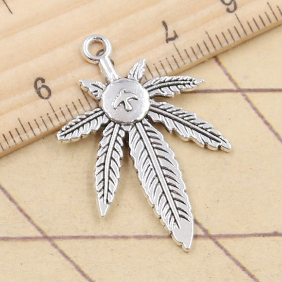 10pcs Charms Maple Leaf Leaves 35x25mm Tibetan Silver Color Pendants Antique Jewelry Making DIY Handmade Craft