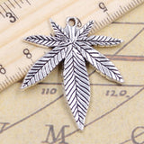 10pcs Charms Maple Leaves 39x34mm Tibetan Bronze Silver Color Pendants Antique Jewelry Making DIY Handmade Craft Pendant