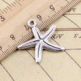 10pcs Charms Marine Starfish 25x26mm Tibetan Silver Color Pendants Antique Jewelry Making DIY Handmade Craft