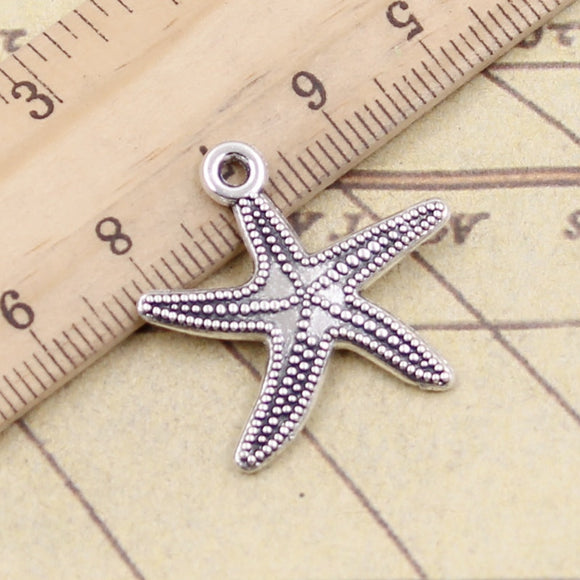 10pcs Charms Marine Starfish 25x26mm Tibetan Silver Color Pendants Antique Jewelry Making DIY Handmade Craft