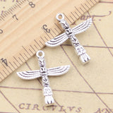 10pcs Charms Maya Stone Statue 27x25mm Tibetan Silver Color Pendants Antique Jewelry Making DIY Handmade Craft