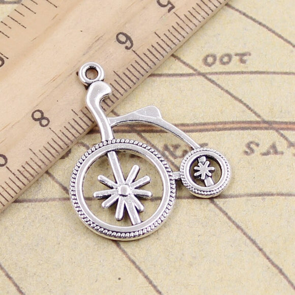 10pcs Charms Mediaeval Bike Bicycle 27x31mm Tibetan Silver Color Pendants Antique Jewelry Making DIY Handmade Craft Pendant