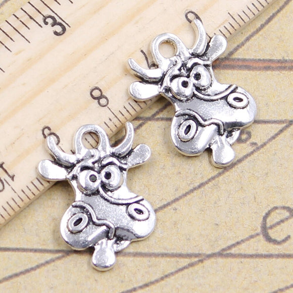 10pcs Charms Milk Cow 23x17mm Antique Silver Color Pendants Making DIY Handmade Jewelry Factory Wholesale EF3771