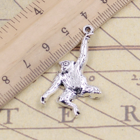 10pcs Charms Monkey 32x27mm Tibetan Bronze Silver Color Pendants Antique Jewelry Making DIY Handmade Craft Pendant