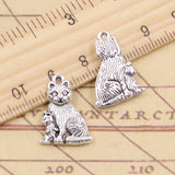 10pcs Charms Mother Baby Cat 22x15mm Tibetan Silver Color Pendants Antique Jewelry Making DIY Handmade Craft