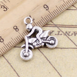 10pcs Charms Motorcycle Motorcross 21x21mm Tibetan Bronze Silver Color Pendants Antique Jewelry Making DIY Handmade Craft