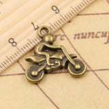 10pcs Charms Motorcycle Motorcross 21x21mm Tibetan Bronze Silver Color Pendants Antique Jewelry Making DIY Handmade Craft