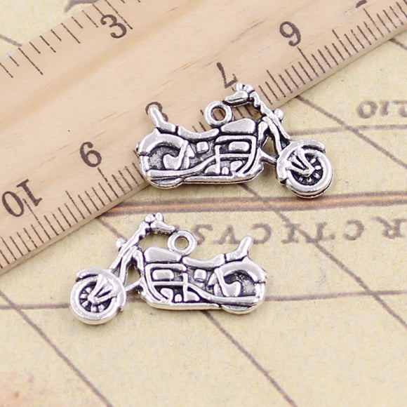 10pcs Charms Motorcycle Scooter Autocycle 14x25mm Tibetan Silver Color Pendants Antique Jewelry Making DIY Handmade Craft Y12166