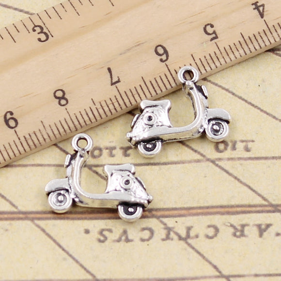 10pcs Charms Motorcycle Scooter Autocycle 15x19mm Tibetan Silver Color Pendants Antique Jewelry Making DIY Handmade Craft