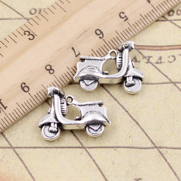 10pcs Charms Motorcycle Scooter Electric Cars 13x23mm Tibetan Silver Color Pendants Antique Jewelry Making DIY Handmade Craft