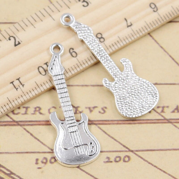 10pcs Charms Musical Electic Guitar 41x14mm Tibetan Silver Color Pendants Antique Jewelry Making DIY Handmade Craft