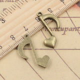 10pcs Charms Musical Note 25x16mm Tibetan Bronze Silver Color Pendants Antique Jewelry Making DIY Handmade Craft