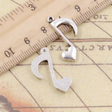10pcs Charms Musical Note 25x16mm Tibetan Bronze Silver Color Pendants Antique Jewelry Making DIY Handmade Craft
