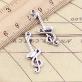 10pcs Charms Musical Note 32x12mm Tibetan Silver Color Pendants Antique Jewelry Making DIY Handmade Craft