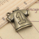 10pcs Charms No.1 Football Clothes 25x26mm Tibetan Bronze Silver Color Pendants Antique Jewelry Making DIY Handmade Craft