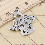 10pcs Charms Nowflake Angel Snow 27x28mm Tibetan Silver Color Pendants Antique Jewelry Making DIY Handmade Craft