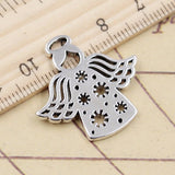 10pcs Charms Nowflake Angel Snow 27x28mm Tibetan Silver Color Pendants Antique Jewelry Making DIY Handmade Craft