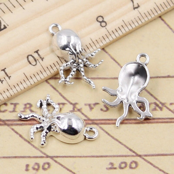 10pcs Charms Octopus 21x15mm Tibetan Silver Color Pendants Antique Jewelry Making DIY Handmade Craft