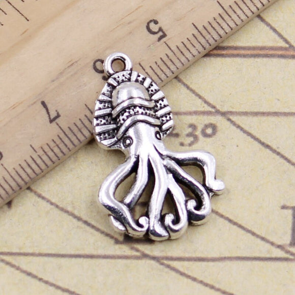 10pcs Charms Octopus 28x18mm Tibetan Silver Color Pendants Antique Jewelry Making DIY Handmade Craft