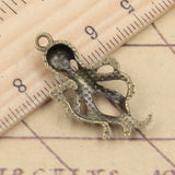 10pcs Charms Octopus 32x17mm Tibetan Bronze Silver Color Pendants Antique Jewelry Making DIY Handmade Craft