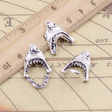 10pcs Charms Opens Closes Shark Teeth Mouth 30x28mm Tibetan Bronze Silver Color Pendants Antique Making DIY Handmade Pendant EF3999