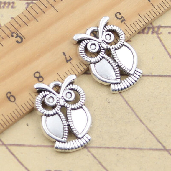 10pcs Charms Owl 22x15mm Tibetan Silver Color Pendants Antique Jewelry Making DIY Handmade Craft