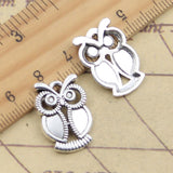 10pcs Charms Owl 22x15mm Tibetan Silver Color Pendants Antique Jewelry Making DIY Handmade Craft