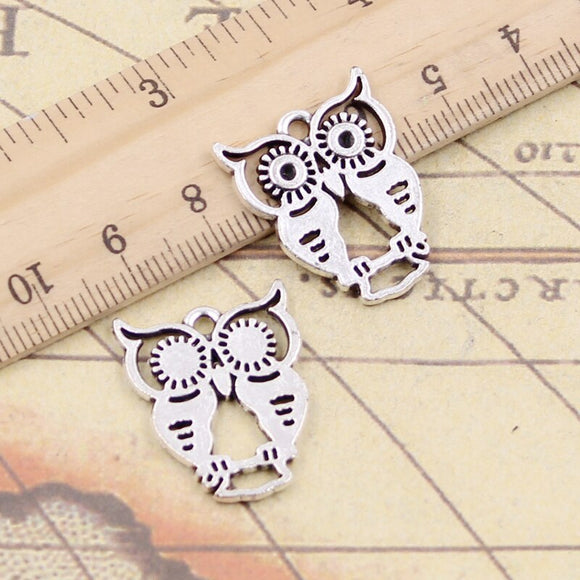10pcs Charms Owl 23x19mm Tibetan Silver Color Pendants Antique Jewelry Making DIY Handmade Craft