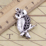 10pcs Charms Owl Standing Branch 41x22mm Tibetan Silver Color Pendants Antique Jewelry Making DIY Handmade Craft Pendant