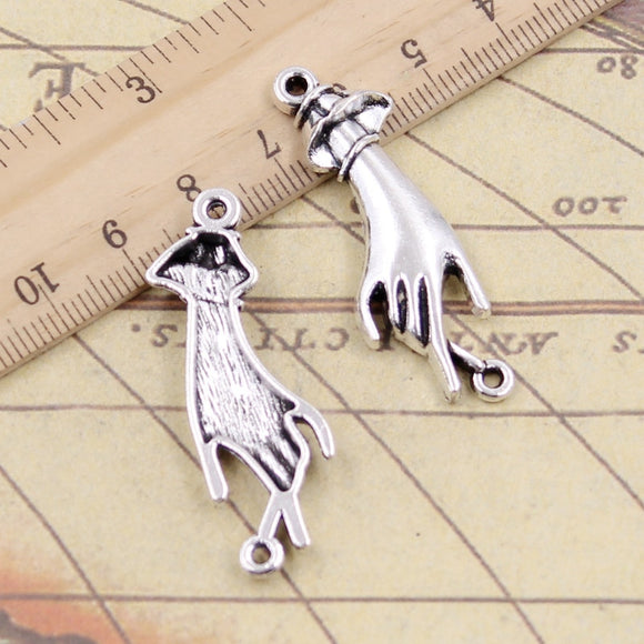 10pcs Charms Palm Hand Connector 45x14mm Tibetan Silver Color Pendants Antique Jewelry Making DIY Handmade Craft Pendant ef4775