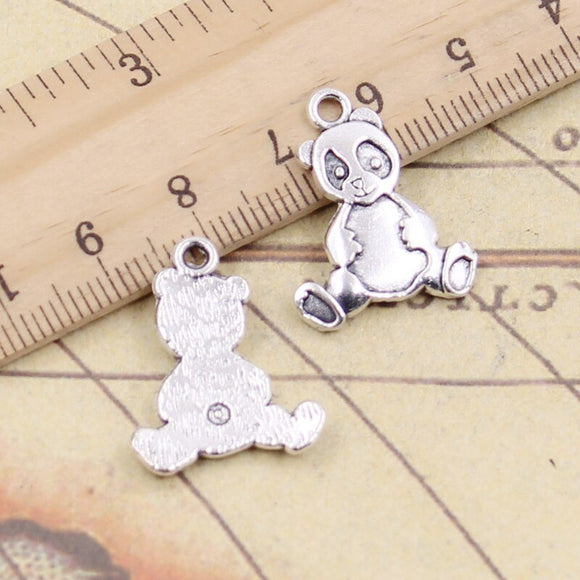 10pcs Charms Panda Bear 23x18mm Tibetan Silver Color Pendants Antique Jewelry Making DIY Handmade Craft EF3843