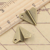 10pcs Charms Paper Airplane Plane 18x17mm Tibetan Bronze Silver Color Pendants Antique Jewelry Making DIY Handmade Craft Pendant