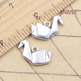 10pcs Charms Paper Crane 16x19mm Tibetan Silver Color Pendants Antique Jewelry Making DIY Handmade Craft ef4725