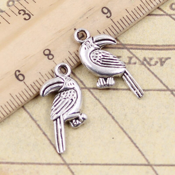 10pcs Charms Parrot Bird 25x13mm Tibetan Silver Color Pendants Antique Jewelry Making DIY Handmade Craft Pendant