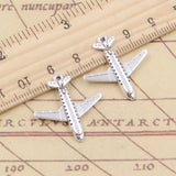 10pcs Charms Passenger Plane Airplane 26x25mm Tibetan Silver Color Pendants Antique Jewelry Making DIY Handmade Craft