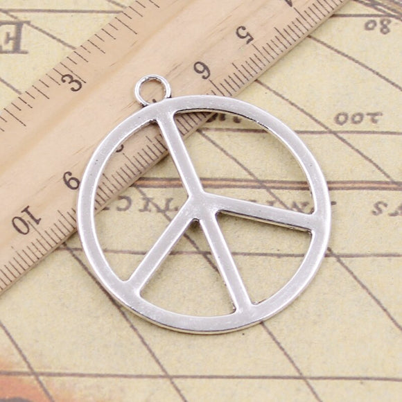 10pcs Charms Peace Symbol 47x42mm Tibetan Silver Color Pendants Antique Jewelry Making DIY EF3597