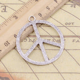 10pcs Charms Peace Symbol 47x42mm Tibetan Silver Color Pendants Antique Jewelry Making DIY EF3597