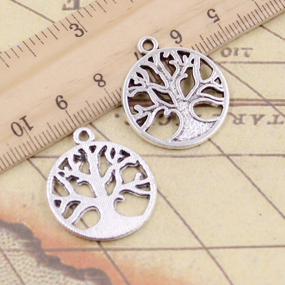 10pcs Charms Peace Tree 26x23mm Tibetan Silver Color Pendants Antique Jewelry Making DIY Handmade Craft Pendant