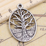 10pcs Charms Peace World Tree 34x24mm Tibetan Silver Color Pendants Antique Jewelry Making DIY Handmade Craft