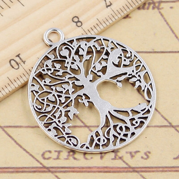 10pcs Charms Peace World Tree 40x35mm Tibetan Silver Color Pendants Antique Jewelry Making DIY Handmade Craft
