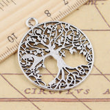 10pcs Charms Peace World Tree 40x35mm Tibetan Silver Color Pendants Antique Jewelry Making DIY Handmade Craft
