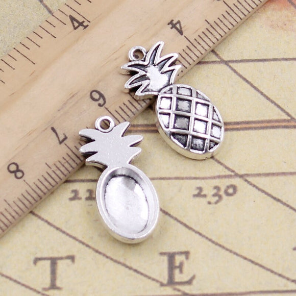 10pcs Charms Pineapple 24x12mm Tibetan Bronze Silver Color Pendants Antique Jewelry Making DIY Handmade Craft Pendant