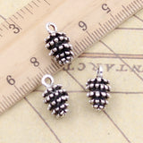 10pcs Charms Pinecone 15x8mm Tibetan Bronze Silver Color Pendants Antique Jewelry Making DIY Handmade Craft Y11558
