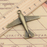10pcs Charms Plane Airplane 50x42mm Antique Bronze Silver Color Pendants Making DIY Handmade Jewelry Factory Wholesale
