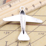 10pcs Charms Plane Airplane 50x42mm Antique Bronze Silver Color Pendants Making DIY Handmade Jewelry Factory Wholesale