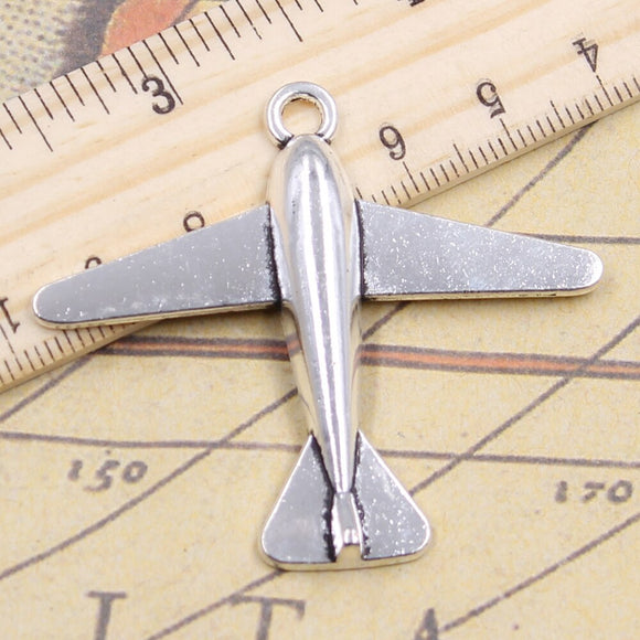 10pcs Charms Plane Airplane 50x42mm Antique Bronze Silver Color Pendants Making DIY Handmade Jewelry Factory Wholesale