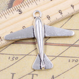 10pcs Charms Plane Airplane 50x42mm Antique Bronze Silver Color Pendants Making DIY Handmade Jewelry Factory Wholesale